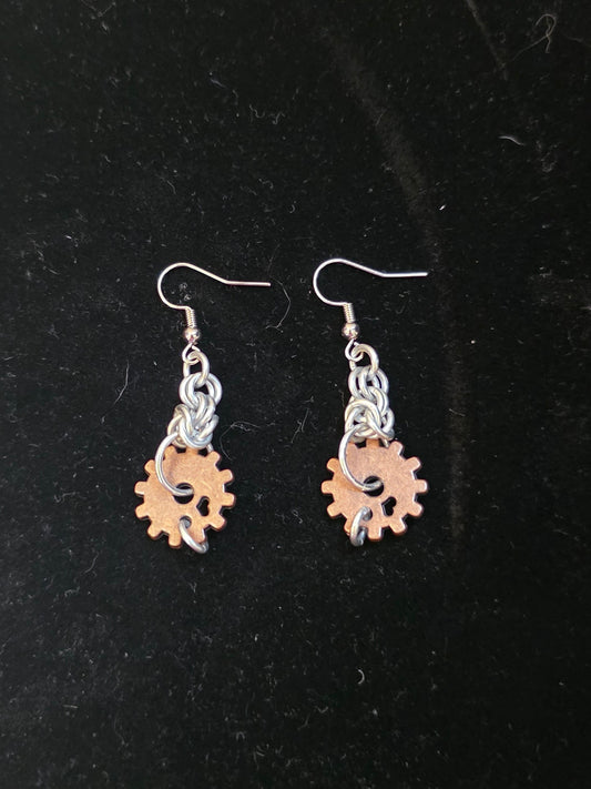 Steampunk Half Byzantine Earrings
