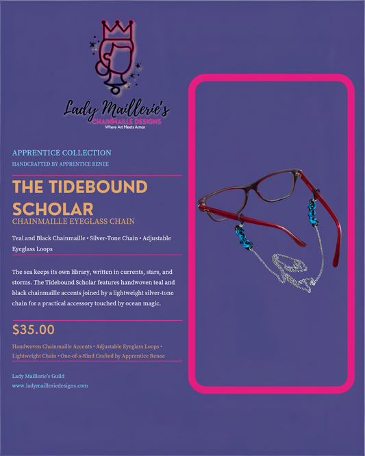 The Tidebound Scholar – Chainmaille Eyeglass Chain
