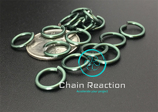 PRE-ORDER Anodized Aluminum Jump Rings - 16 SWG - 14 AWG - .0625" - 1.6 mm - 5/16 ID