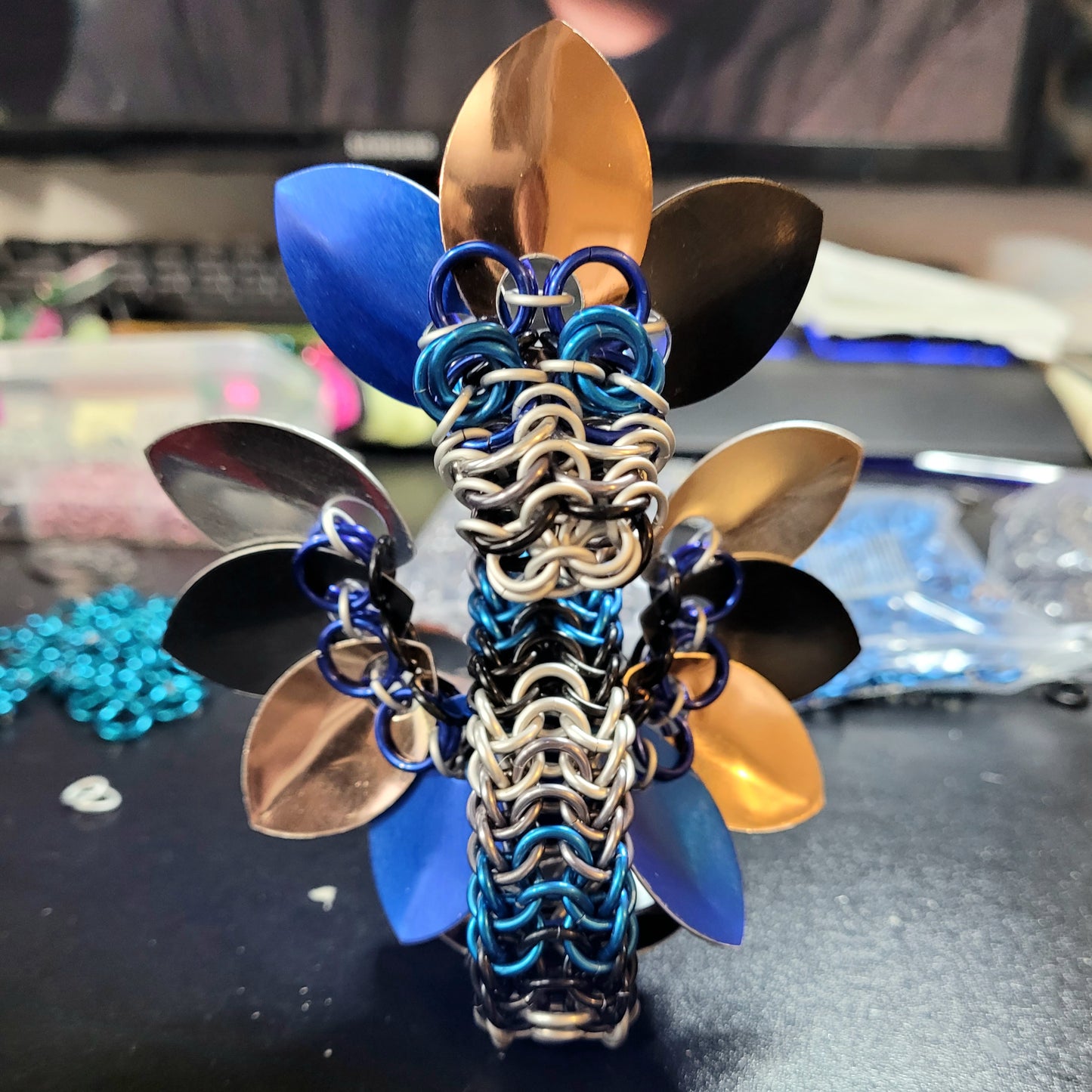 Dragon Statue -- Custom Chainmaille Scale XL Fidget