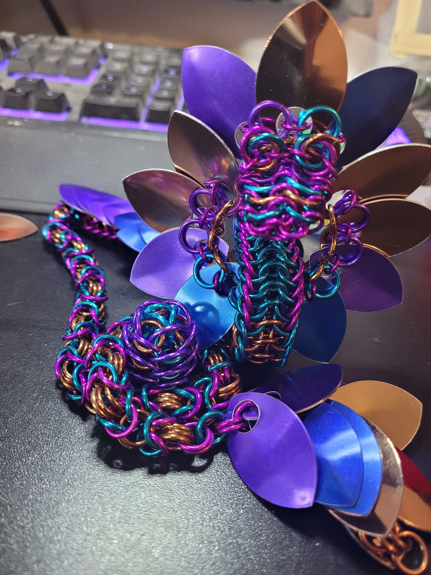 Dragon Statue -- Custom Chainmaille Scale XL Fidget