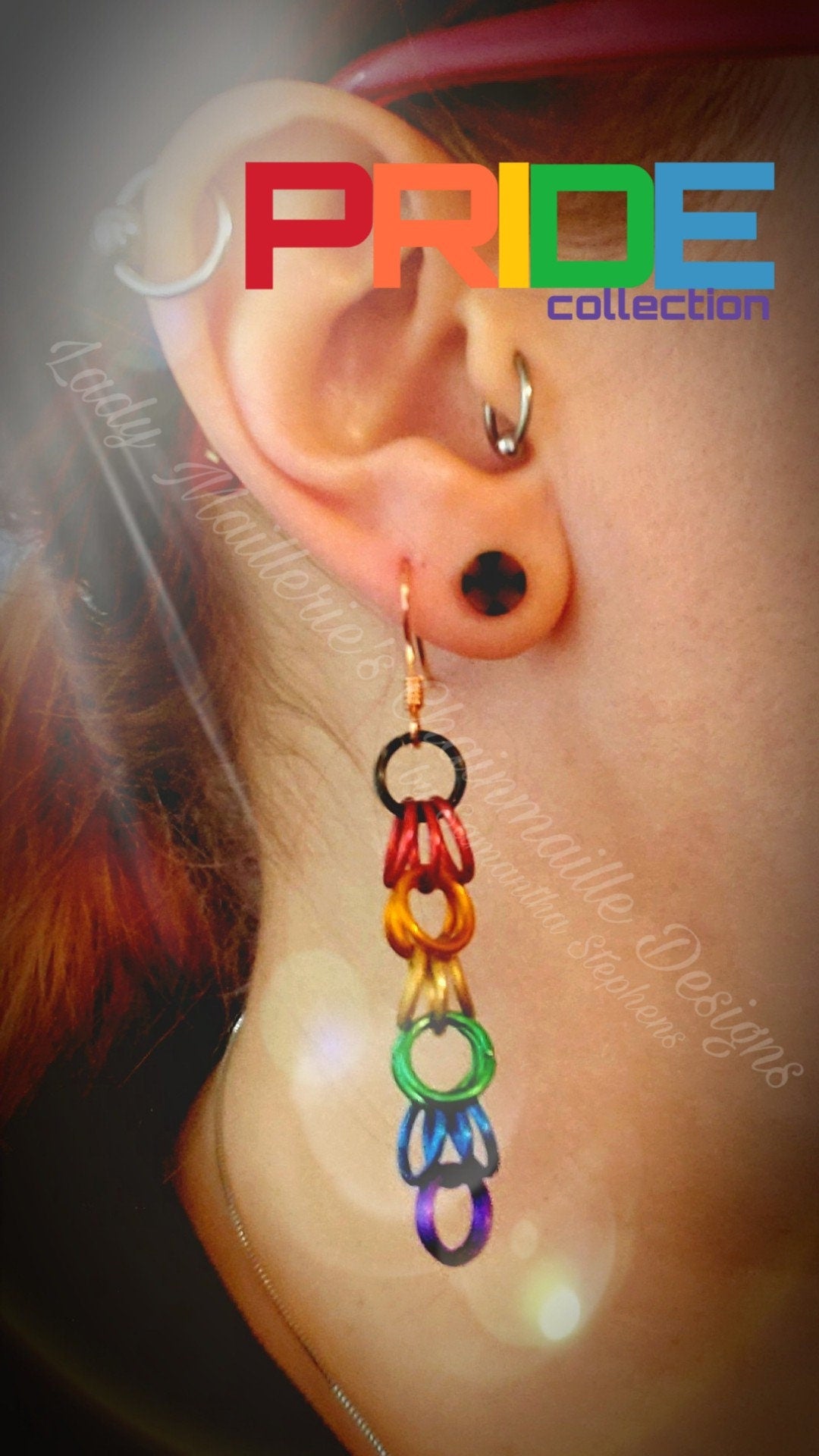 PRIDEcollection Rainbow Shaggy Hoops Dangle