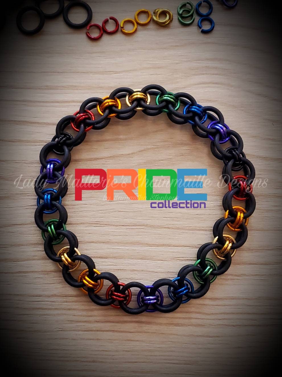 PRIDEcollection Helms-weave Bracelet with Rubber Rings