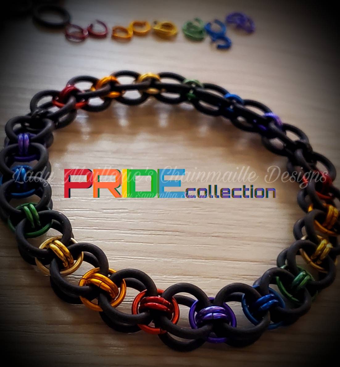 PRIDEcollection Helms-weave Bracelet with Rubber Rings