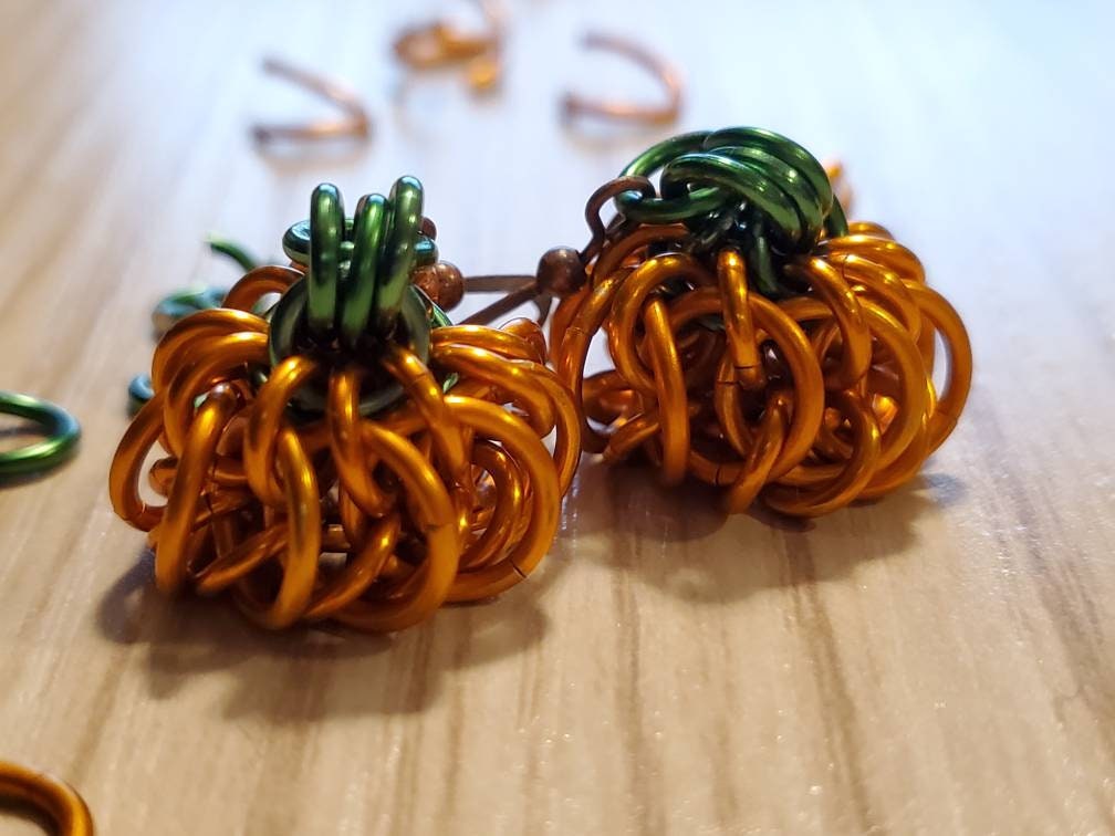 Pumpkin Whirlybird Earrings