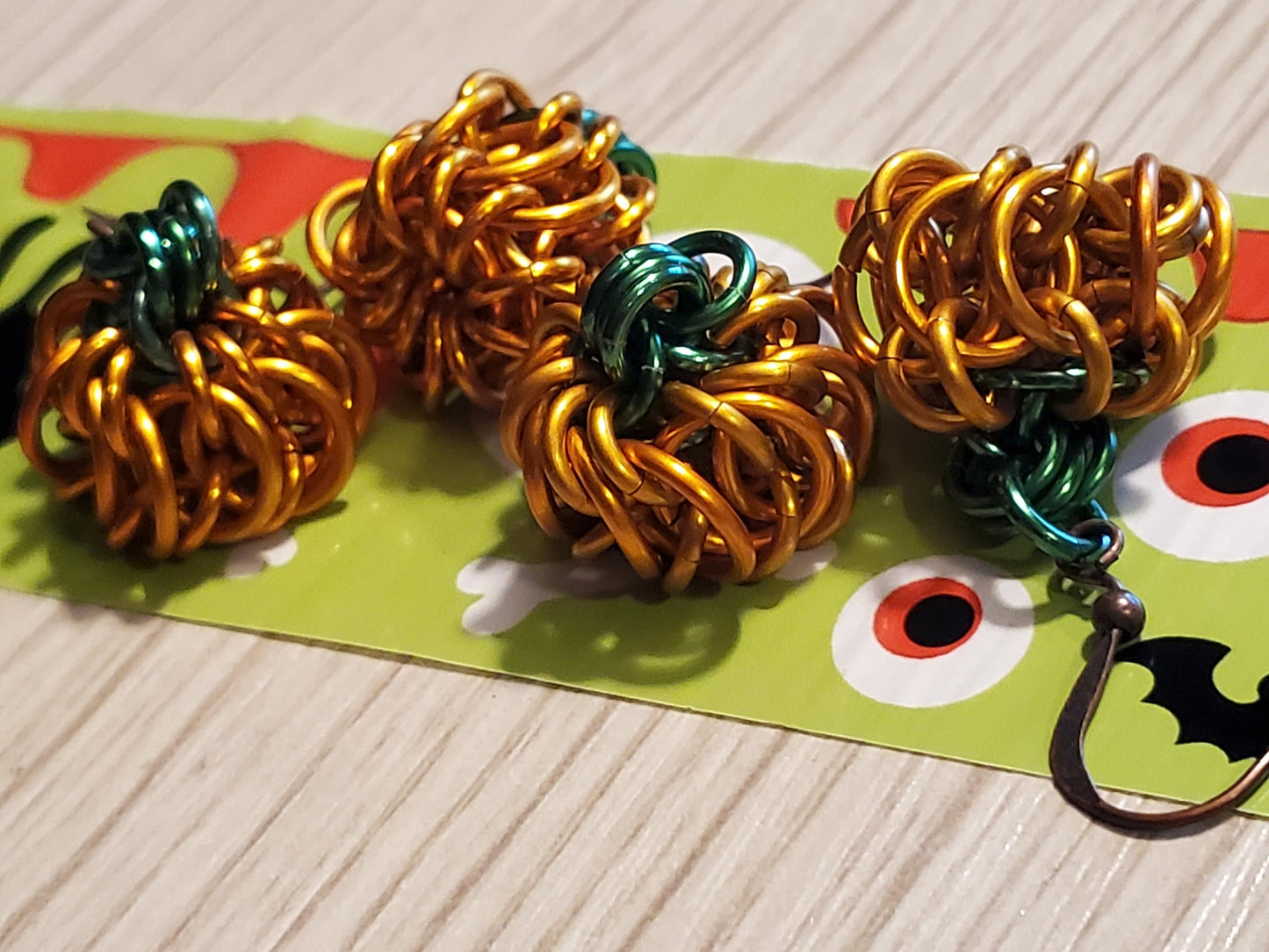 Pumpkin Whirlybird Earrings