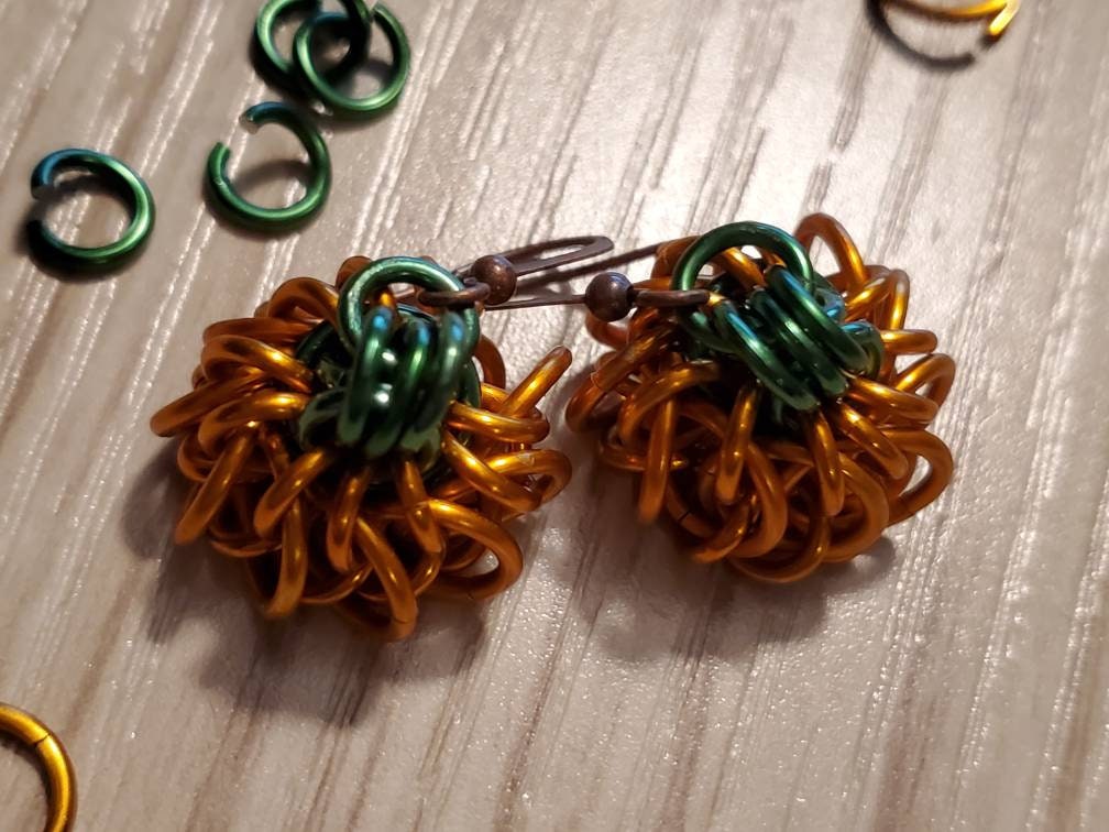 Pumpkin Whirlybird Earrings