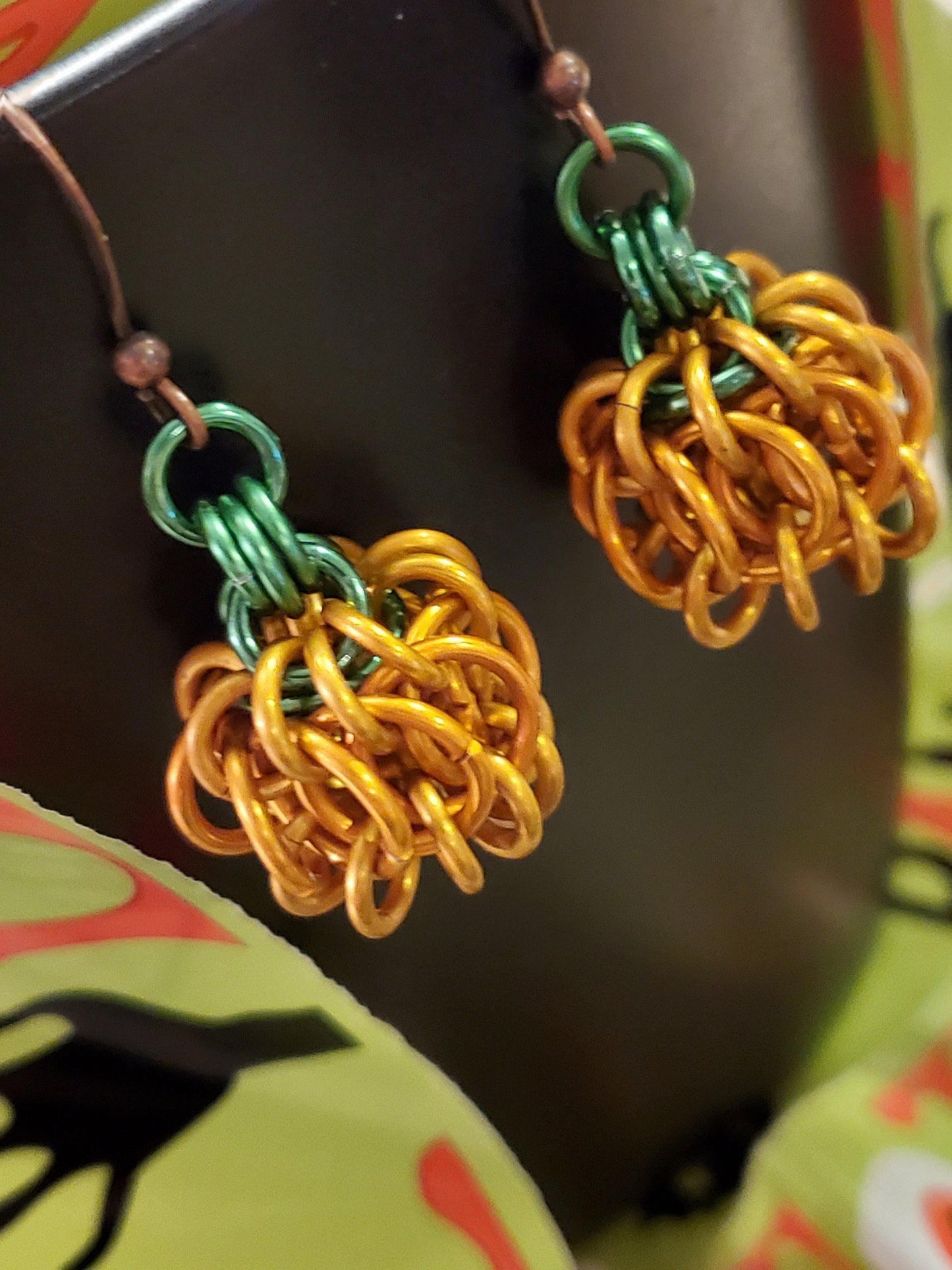 Pumpkin Whirlybird Earrings