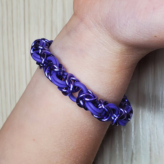 Purple Rubber Byzantine Bracelet
