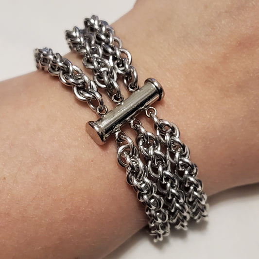 Silver Triple Row Bracelet JPL3