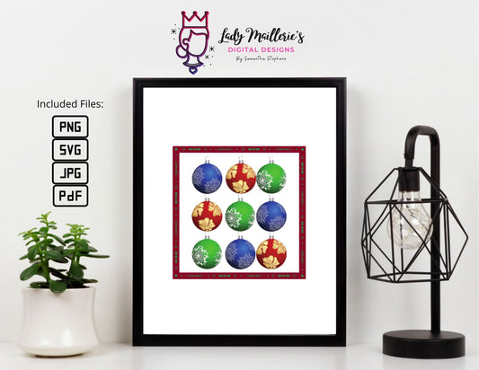 X-mas Balls© Digital Art **INSTANT DOWNLOAD** Digital File .pdf, .jpg, .png, .svg