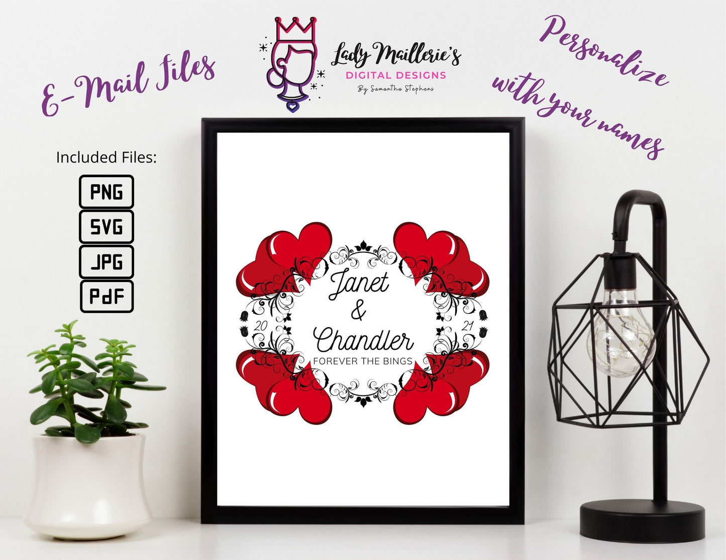 Customizable Forever 2021 Frame© Digital Art **INSTANT DOWNLOAD** Digital File .pdf, .jpg, .png, .svg