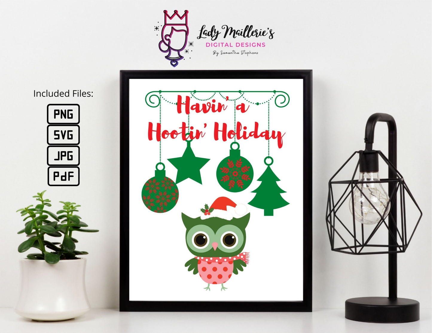 Havin' a Hootin' Holiday© Digital Art **INSTANT DOWNLOAD** .pdf, .png, .jpg, .svg