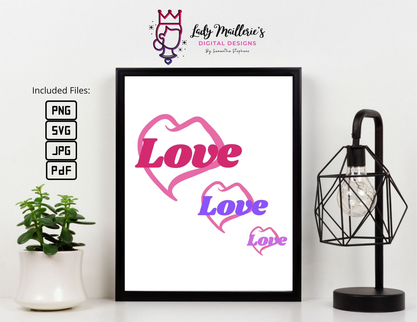 LoveX3© Digital Art **INSTANT DOWNLOAD** Digital File .pdf, .jpg, .png, .svg