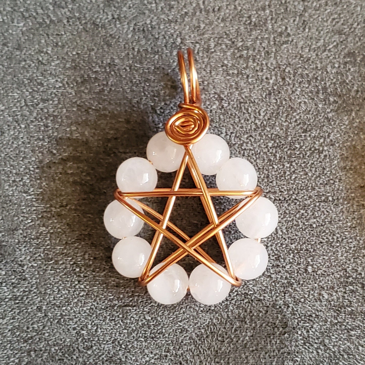 Copper Healing Stone Pentacle Pendant Necklace