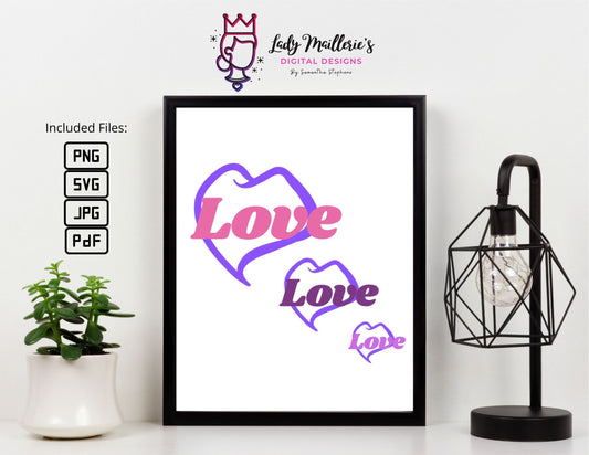 LoveX3© Digital Art **INSTANT DOWNLOAD** Digital File .pdf, .jpg, .png, .svg