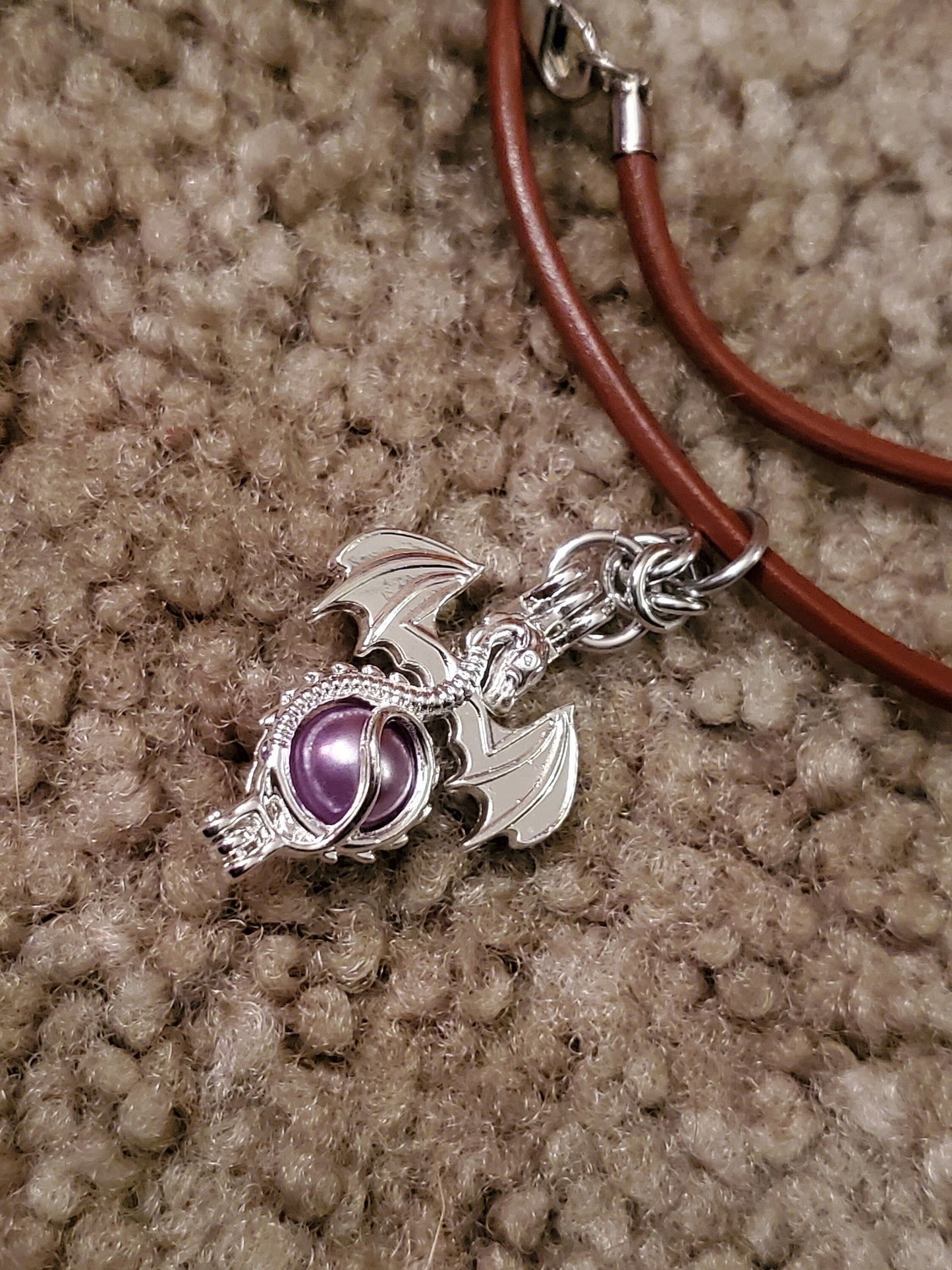Dragon Capture Pendant with Leather Cord