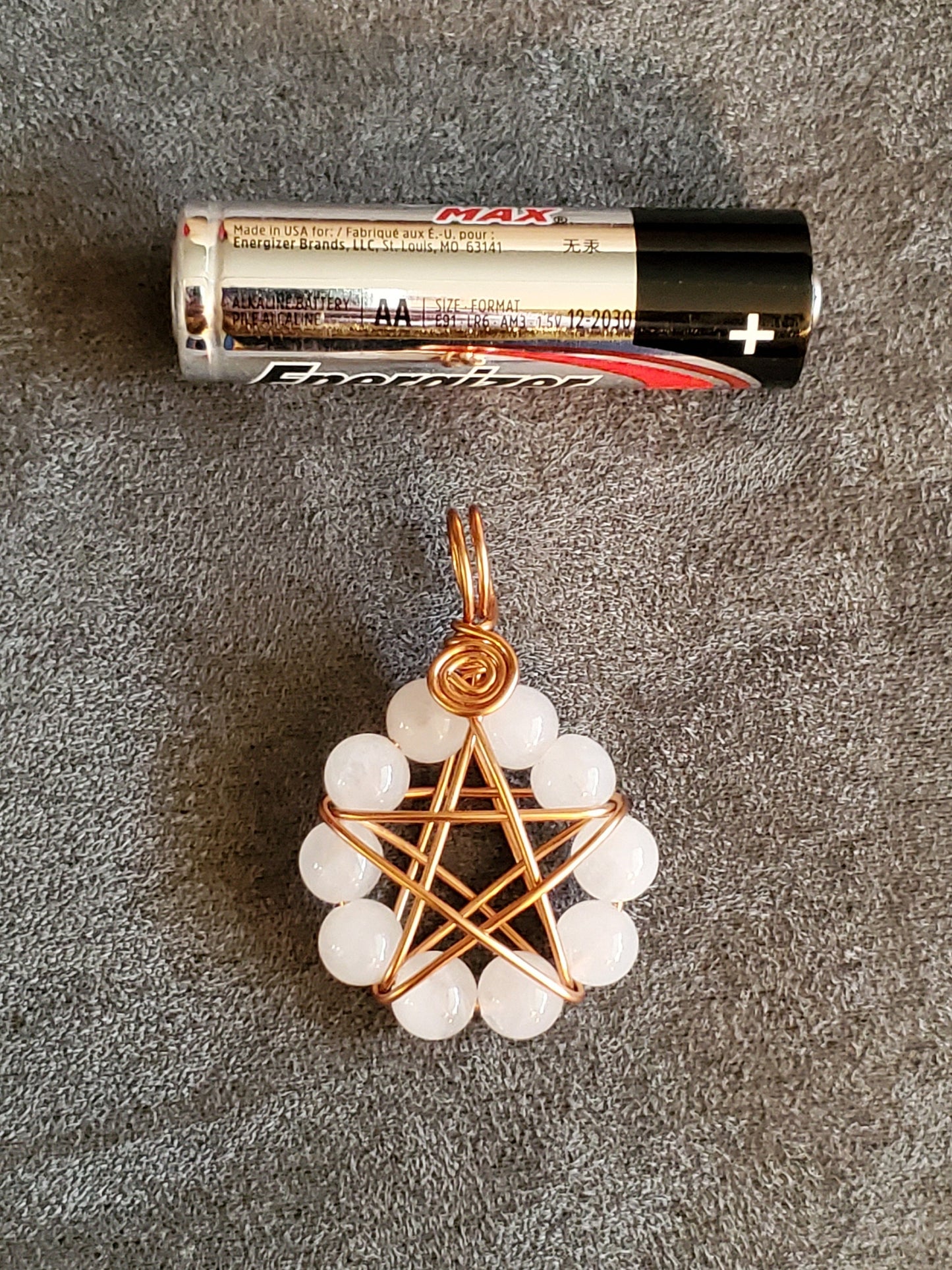 Copper Healing Stone Pentacle Pendant Necklace