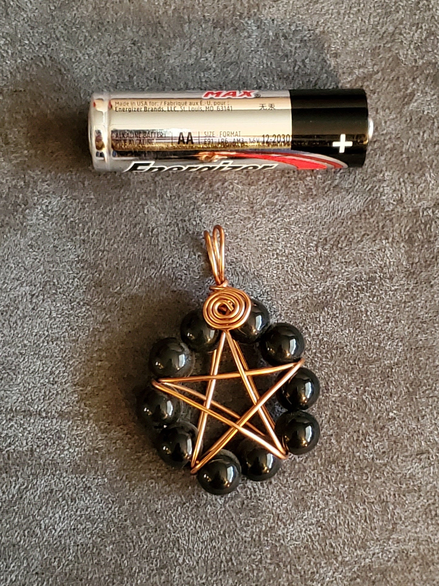 Copper Healing Stone Pentacle Pendant Necklace