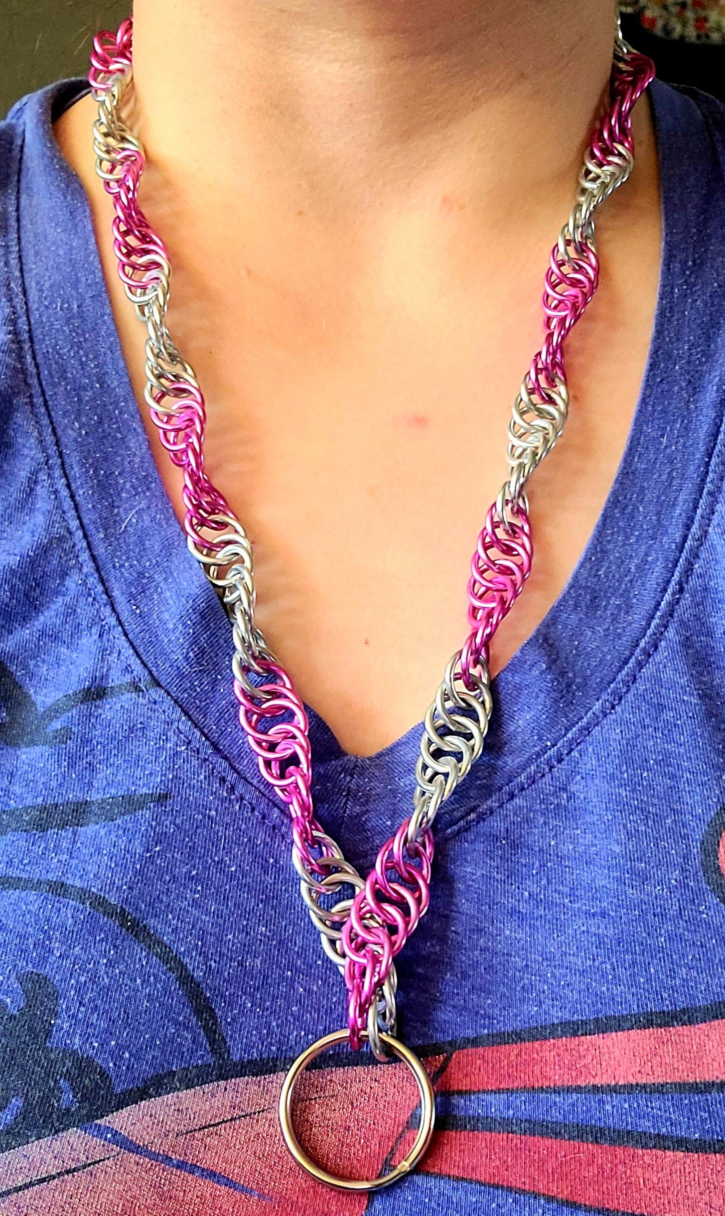 Spiral Chainmaille Necklace Lanyard