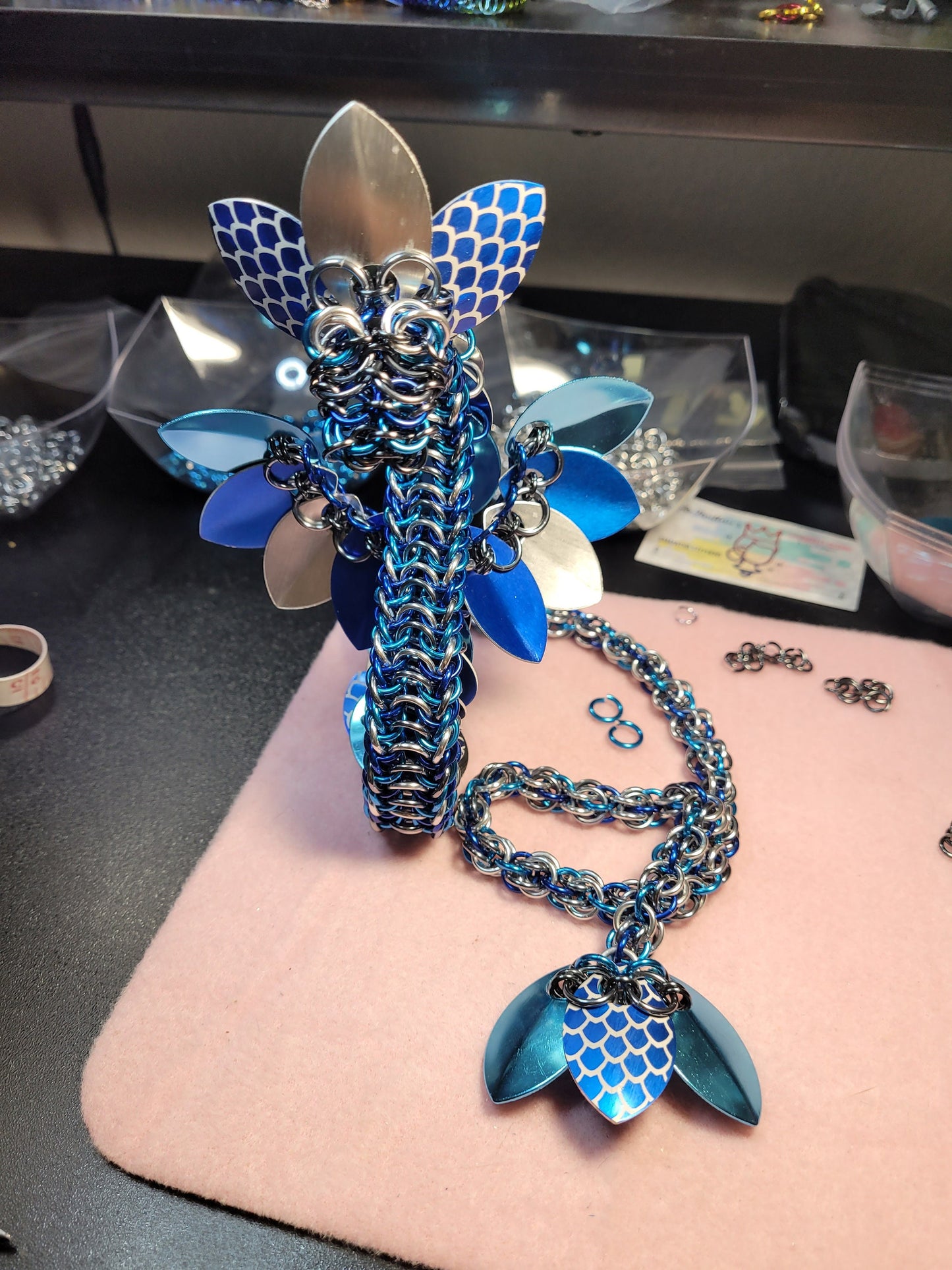 Dragon Statue -- Custom Chainmaille Scale XL Fidget