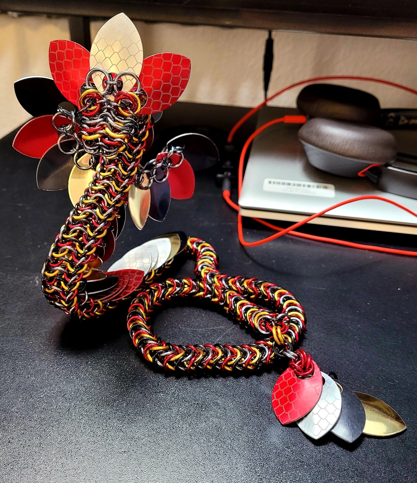 Dragon Statue -- Custom Chainmaille Scale XL Fidget