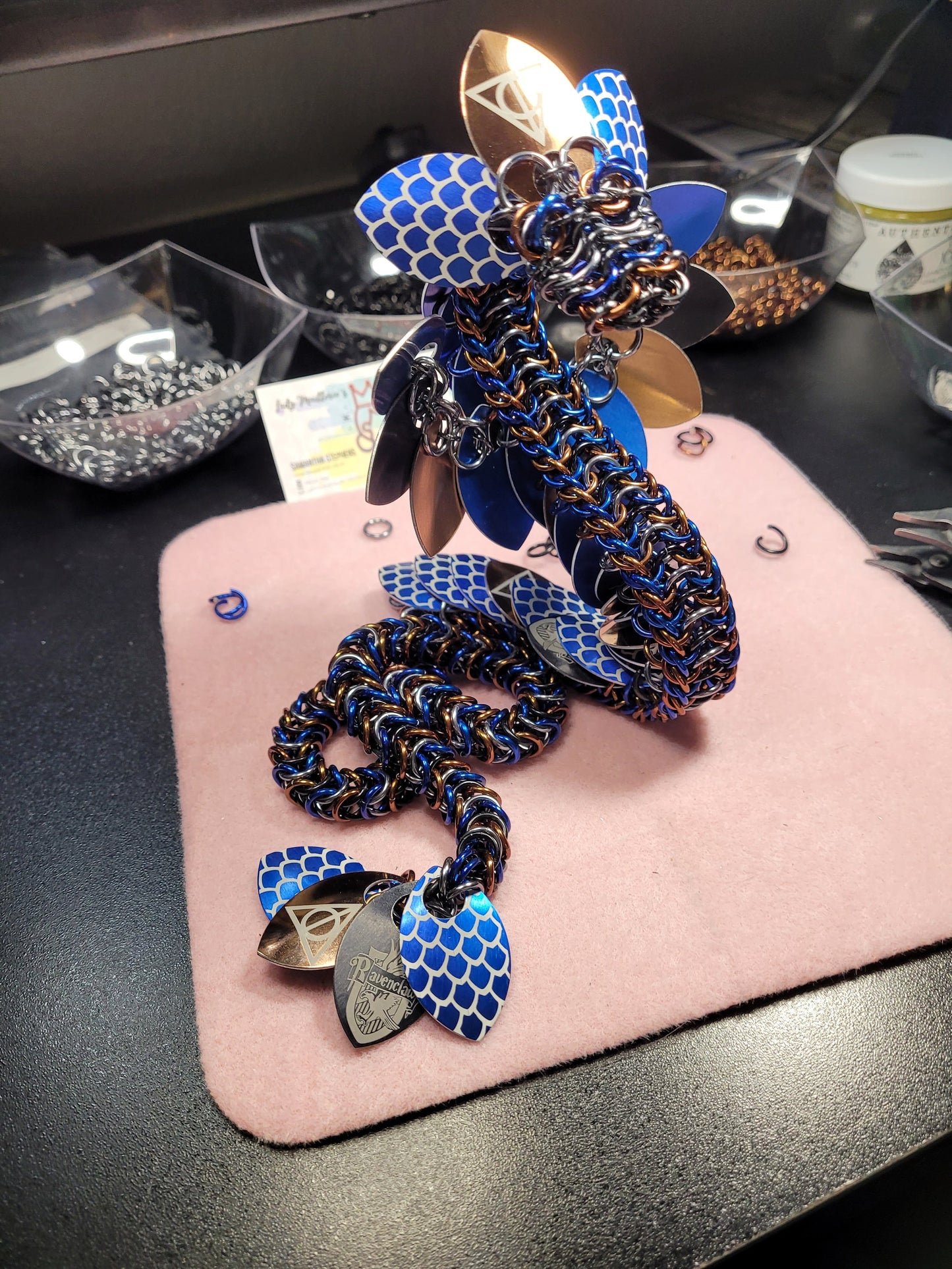 Dragon Statue -- Custom Chainmaille Scale XL Fidget