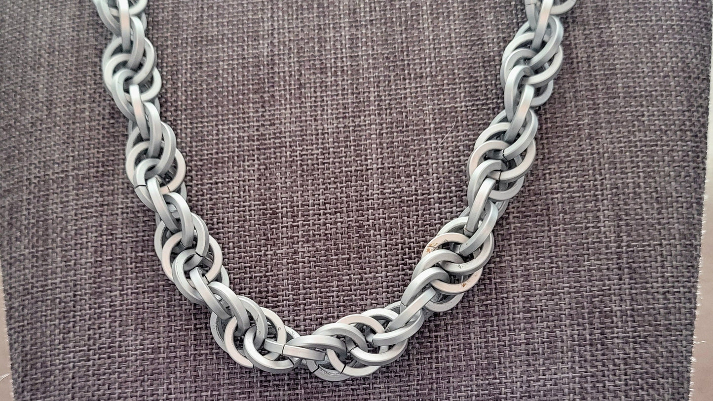 Frosted  Square Spiral Necklace Unisex