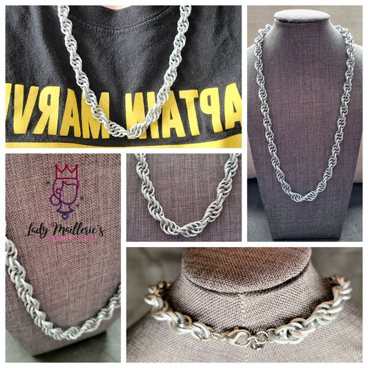 Frosted  Square Spiral Necklace Unisex