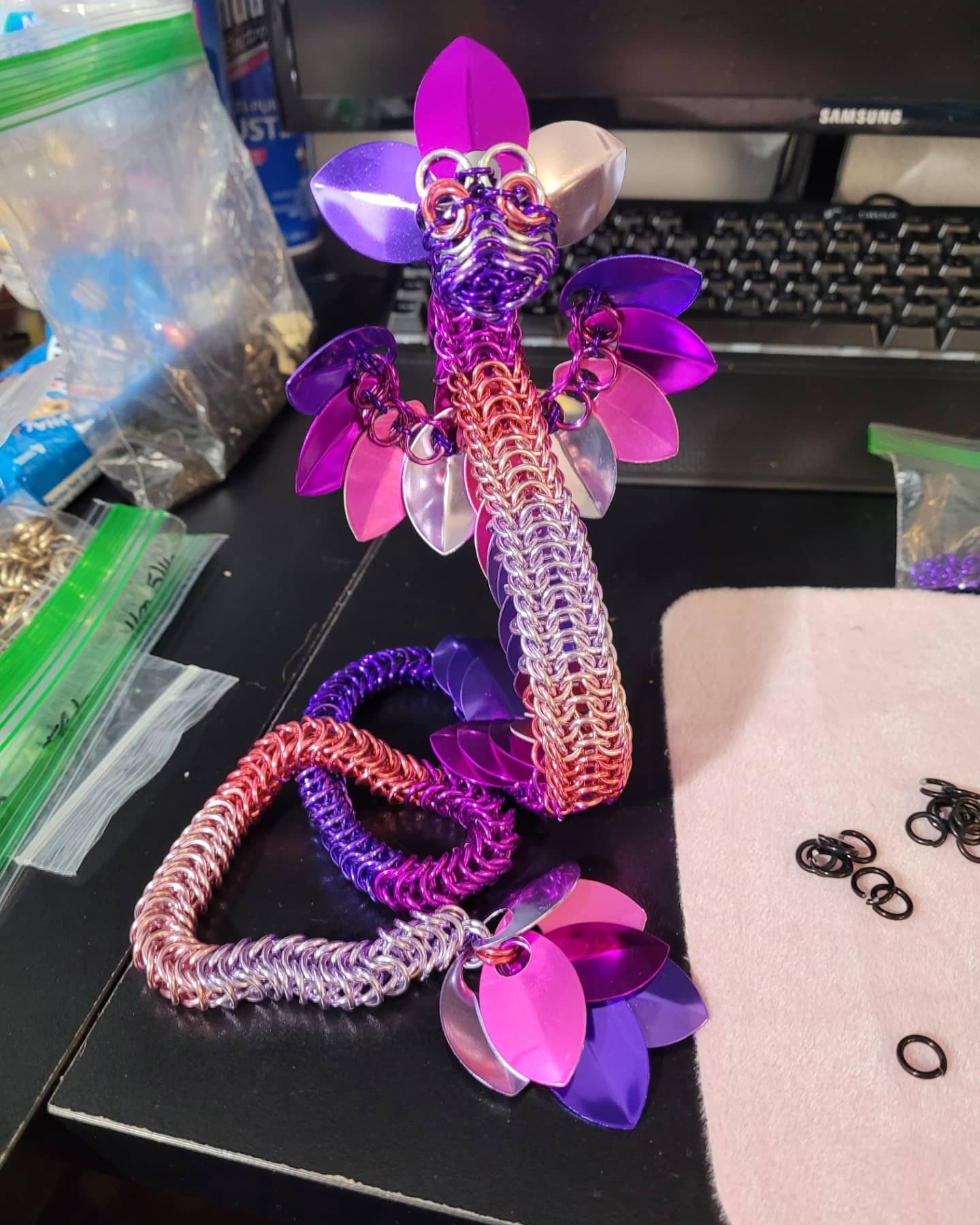 Dragon Statue -- Custom Chainmaille Scale XL Fidget