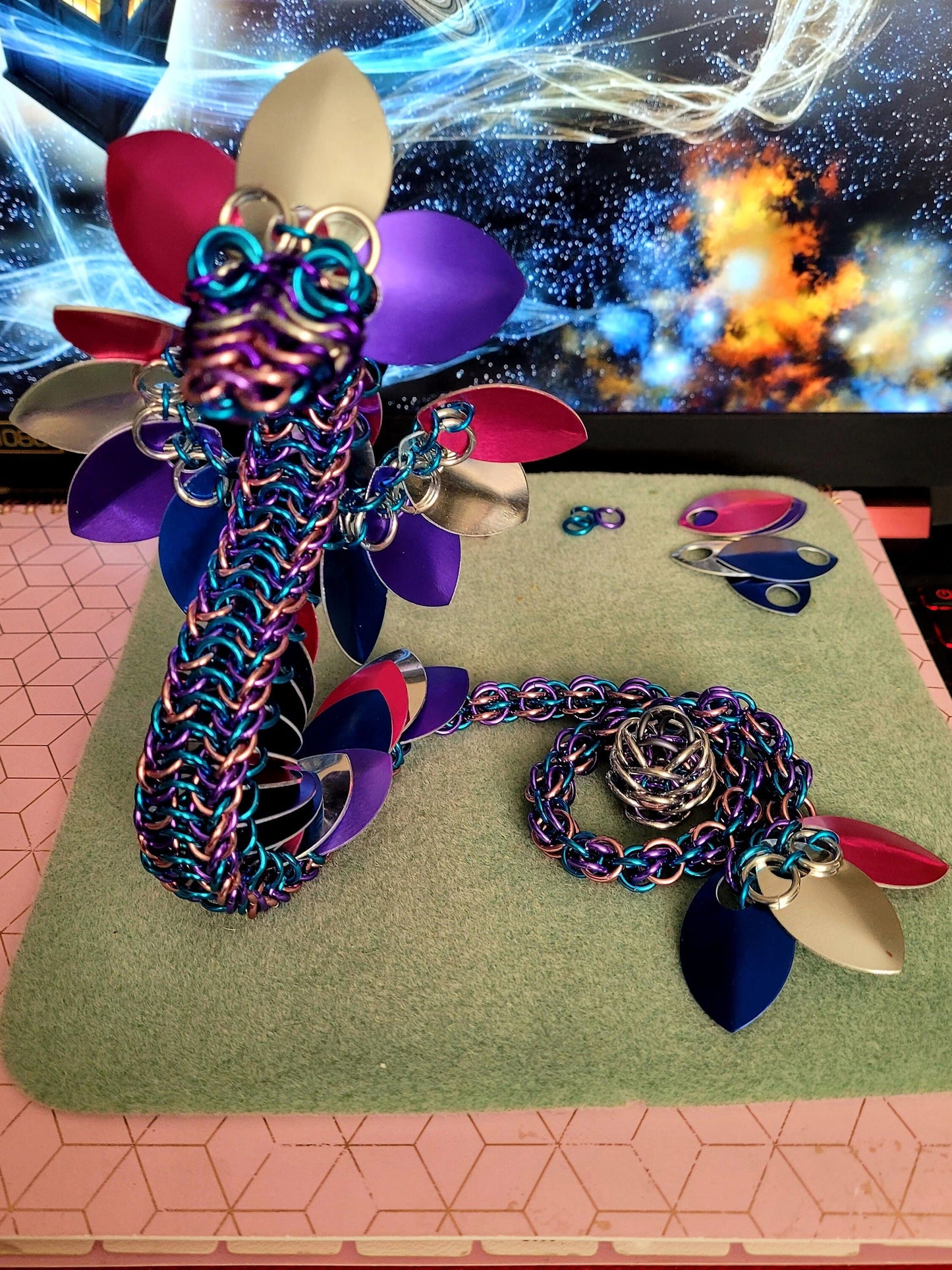 Dragon Statue -- Custom Chainmaille Scale XL Fidget