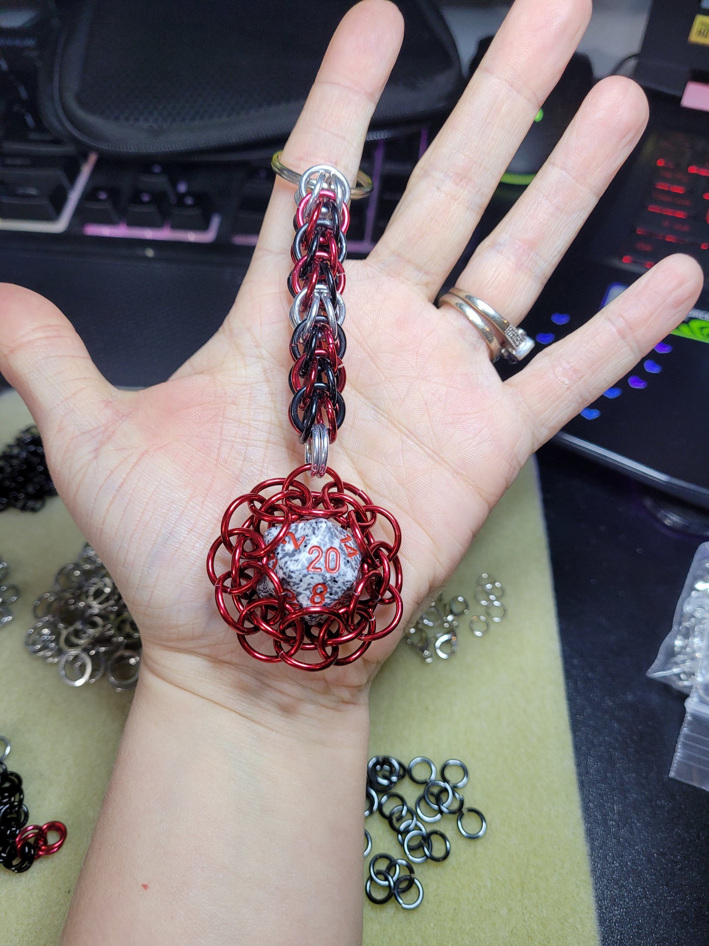 D20 Pop Capture Fidget Keychain